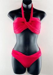 Seafolly Goddess Bandeau Halter Bikini 3 Piece Set Red Hot Red 10 / 12