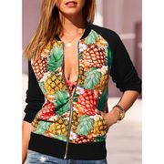 BOSTON PROPER Hawaiian Tropical Pineapple Jacket - Size Small - EUC!