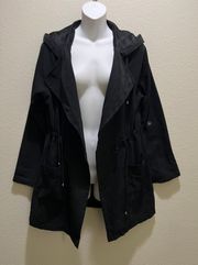 Black Utility Style Jacket w/ Tab Sleeves Size Med