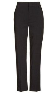 NWT Vince Tapered Ankle Trousers in Black Stretch Wool Crop Pants 12 $295