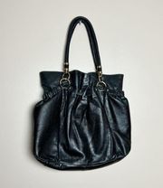 Black  Leather Bucket Bag GUC