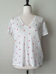 Rails Linen Lyocell blend Cara Red Heart Print Tee