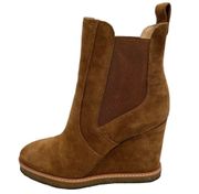 VERONICA BEARD AARI-2 Water-Repellent Wedge Chelsea Boots Suede hazelwood Size 9