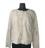 Tommy bahama  Linen Embroidered Jacket  collarless  XL