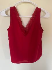 SheIn Lace Red Tank