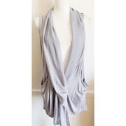 Logo Lori Goldstein • Grey Chiffon Vest Blouse