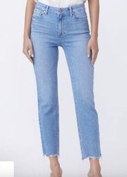 PAIGE Distressed Cindy Crop High Rise Jeans Size 30 in Lovesong Wash Tuned Hem