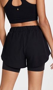 layered running shorts