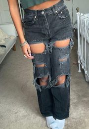 Black  ripped high waisted jeans