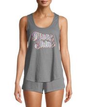 Womens  Rise & Shine Glitter Sleep Tank - Sz L