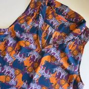 Modcloth Bright Colorful Safari Animal Print Sleeveless Blouse Top