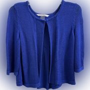 Women's Royal Blue Cropped Cardigan Sweater - Size Small