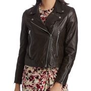 Rag & bone Mack Leather Jacket Dark Brown