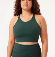 Girlfriend Collective Dark Green Topanga Halter Bra