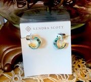 Kendra Scott Essie Huggie Earrings Green Mix. New! (NWT)