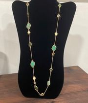 Stella & Dot 38” Jeweled Gold Chain Necklace