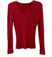 Cable knit red sweater size s