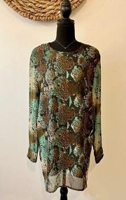 Snake Print Long Sleeve Dress Size Large