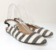 Splendid Blue White Striped Pointed Canvas Flats