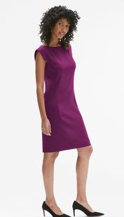 MM LAFLEUR- The Sarah Dress Deep Plum Business Career Mature Travel Workwear