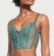 Victoria's Secret  Unlined Lace-Up Corset Top mint Green XS