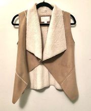 Sherpa Fleece-Lined Faux Suede Vest