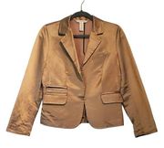 Diane Von Furstenberg Silk blend gold blazer size 10