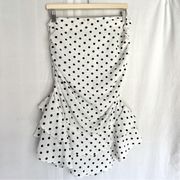 NWT Petal + Pup Tegan ruffle mini skirt polka dots size 12 white black