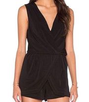 BCBG MAXAZRIA Romper Mackensie Asymmetrical Shorts Black Size L