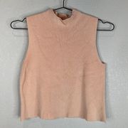 Reiss Women's Pullover Sweater Vests Sleeveless Mock Neck Apricot Size Small