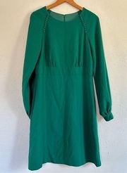 Hutch Emerald Green Long Sleeve Mini Dress Size 0X Holiday Formal Wedding Guest