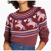 ModCloth Womens Unicorn Fair Isle Sweater Pullover S Small