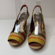 MODA Striped Slingback Heels Size 6