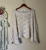Moon & Madison Knit Oversized Sweater Ivory Cream Size Medium