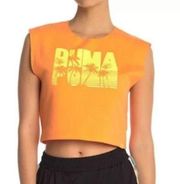 Puma x FENTY by Rihanna Orange Pop Graphic Crop Tank