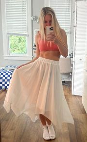 flowy white skirt maxi