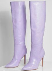 Purple Knee-High Heeled Boots