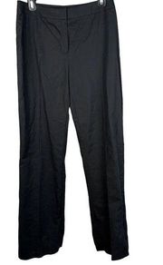 Lafayette 148 Womens Straight Flat Front Leg Dress Pants 6 Black Stretch Cotton