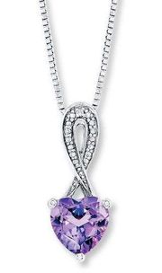 Kay Jewelers //Amethyst Heart Necklace With Diamond Accent Sterling Silver