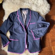 BROOKS BROTHERS Navy Pinstripe w/ Purple
Detail 3-Button Preppy Blazer Size 10