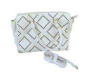 White Handbag Purse Golden Rivets Charming Charlie Bag