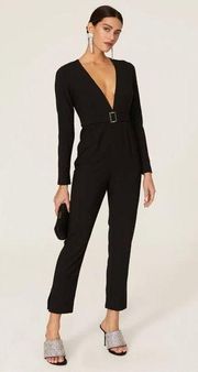 Hutch Deep V-Neck Jumpsuit Black Womens Size 6