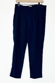 Aritzia Babaton Ankle Crop Pull On Cohen Pant Trousers Navy Blue | 6