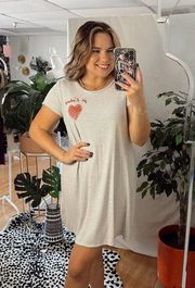 Lauren Moshi je t'adore Stripe Mini T-Shirt Dress Gray Size Medium