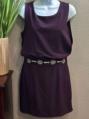 C. Luce plum, embellished sheath dress size medium.