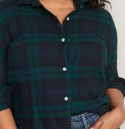 Old Navy Blue & Green Flannel Shirt