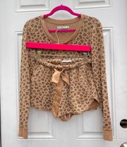 Abercrombie + Fitch cheetah print loungewear cozy boho 2 piece sit🐆