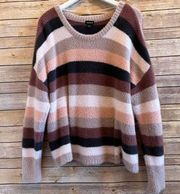 Torrid Fuzzy Yarn Drop Shoulder Stripe Soft Pullover Sweater Size 2X