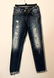 Silver distressed jeans