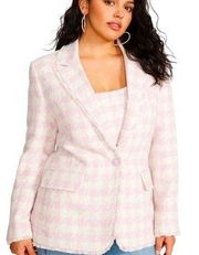 STEVE MADDEN HARLOW HOUNDSTOOTH BLAZER PINK